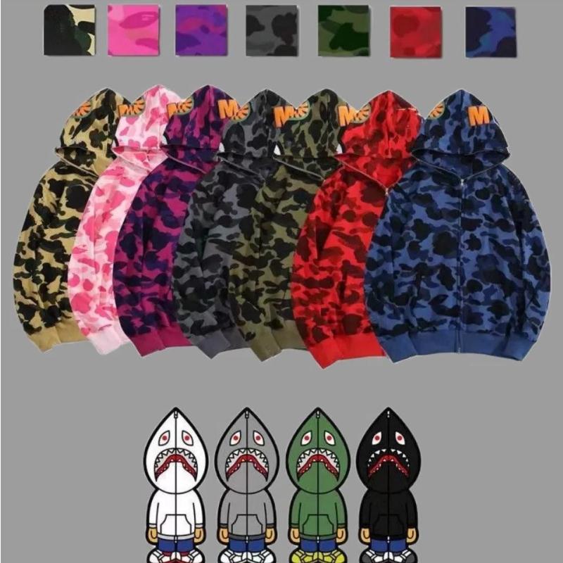 

Sweater Mens Designer Hoodie Full Zip Up Shark Hoodies for Woman Black Camouflage Jacket Blue Hoody Hooded Sweatshirt Man Womens Sweate Kkjp, Pink