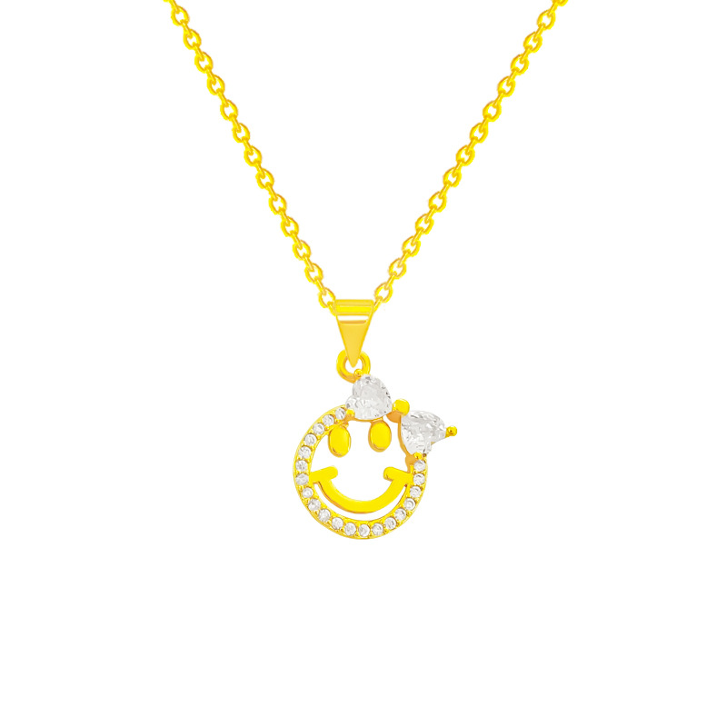 

Bowknot Happy Doll Smiling Face Zircon Nimble Lucky Love Heart Mother's Day Pendant Necklace Valentine's Day Family Friends Woman Girl Wedding Blessing Jewelry