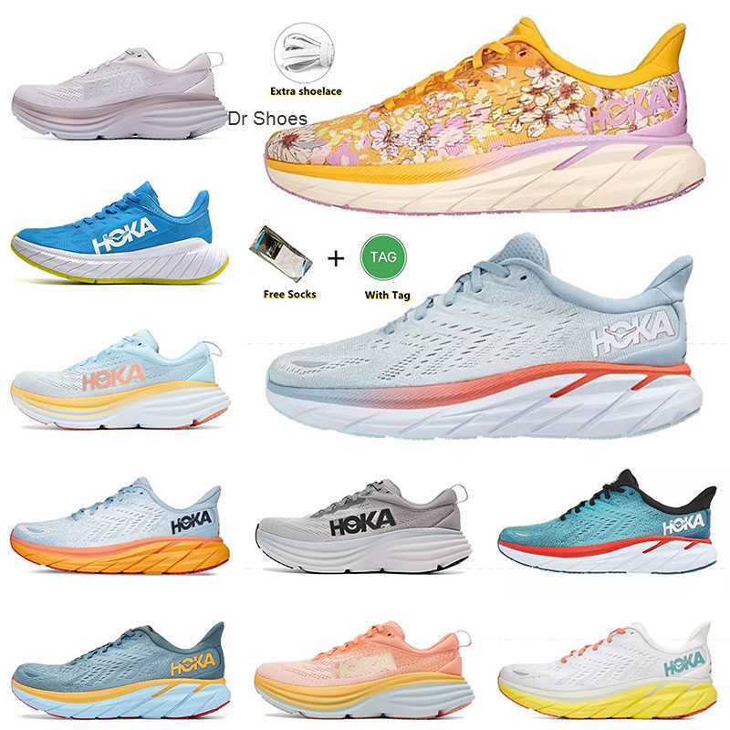 

New Quality 2023 Hoka Bondi 8 Running Shoes Clifton Men Women Platform Sneakers Black White Accepted lifestyle Carbon x2 Tennis Trainers Eur, C17