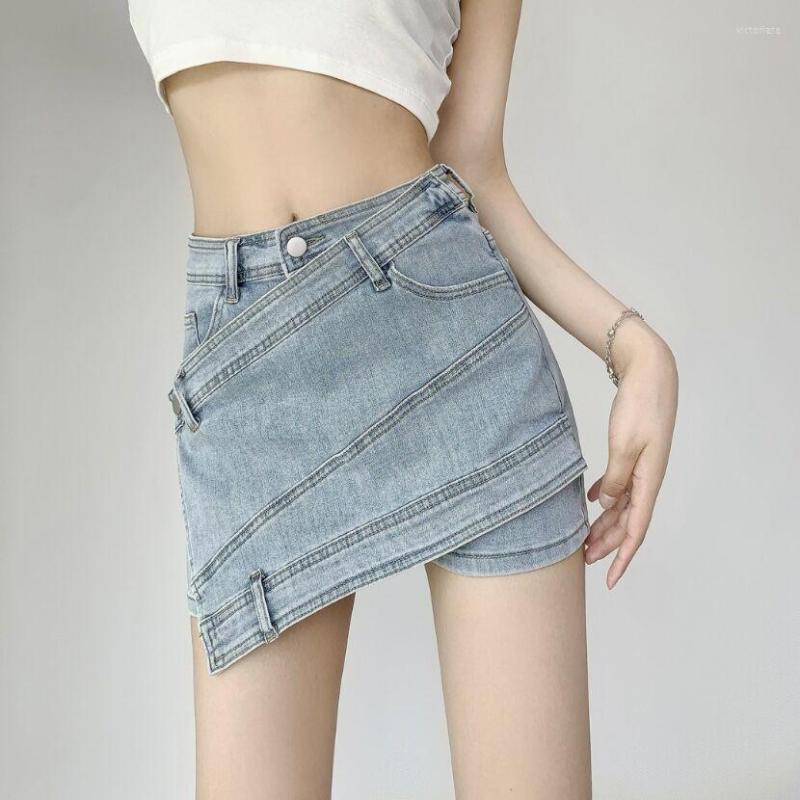 

Women' Shorts 2023 Women Solid Denim Y2K Clothes Summer Female Casual Korean Loose Jeans Short Office Lady Hip Hop Bottoms Mujer DK001, Sky blue