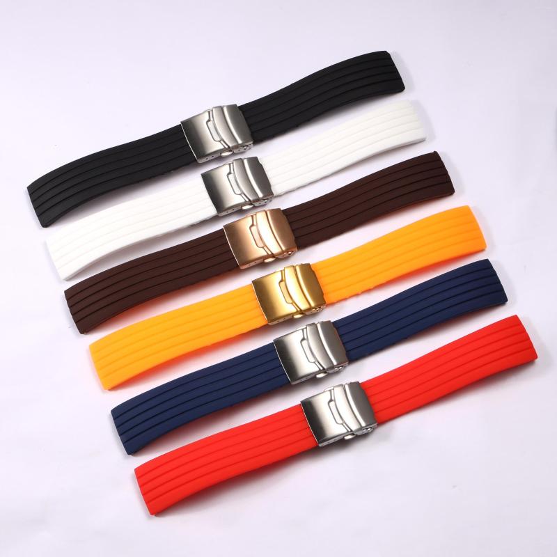 

Watch Bands Silicone Rubber Strap Bracelet For Women Men 18mm 20mm 22mm 24mm Sport Casual Replacement Watchband Stripe Texture Steel
