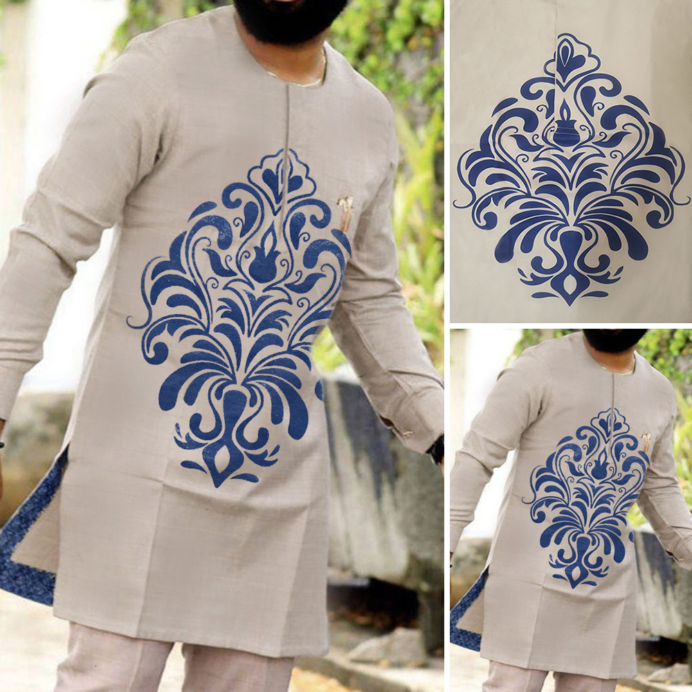 

Men's Tracksuits Dashiki Mens Top Pant 2 Pieces Outfit Set African Men Clothes Set Beige African Clothing For Men Shirt With TrouserM-4XL 230313, As picture