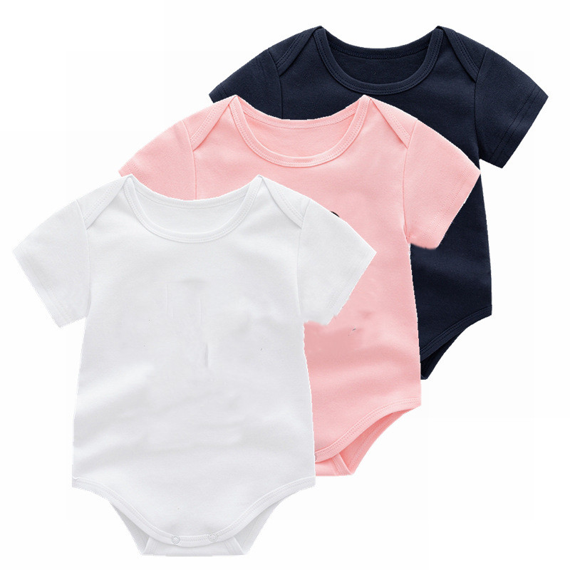 

cartoon Boys girls Romper designer Fashion designer bear letter printed Short Sleeve Infant Jumpsuit Cute Lattice Newborn Cotton Casual Onesie S2172, Pink