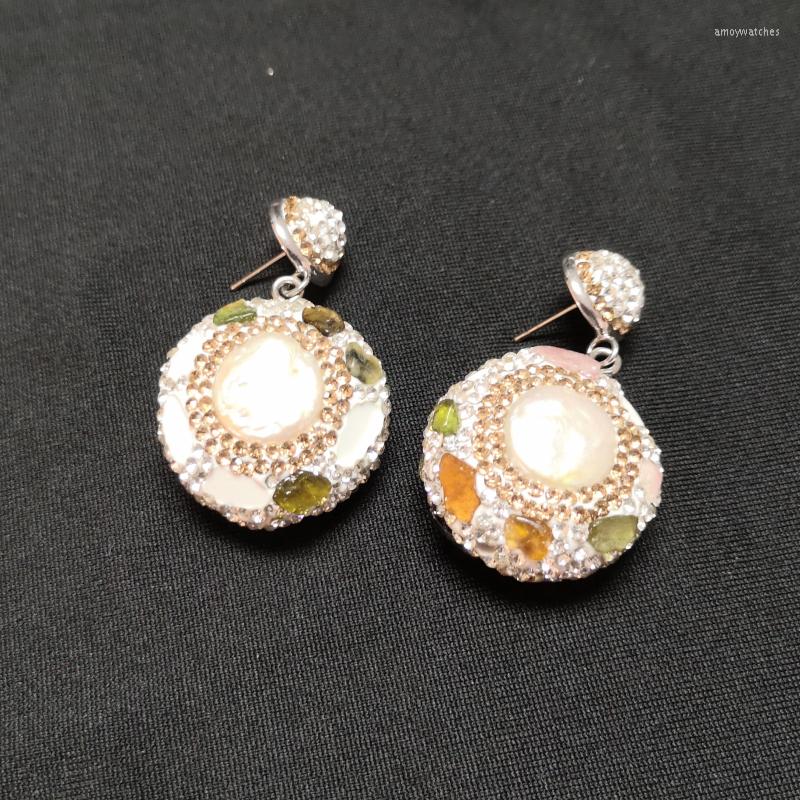 

Dangle Earrings Vintage Ear Studs Trendy Women Pearl Crystal Stone Elegant Jewelry Party Wedding Accessories Female Drop 1Pc