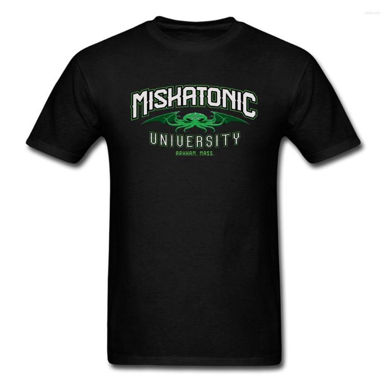 

Men's T Shirts Fashionable Men Shirt Miskatonic University Tees O-Neck Top T-shirts Cthulhu Short Sleeve 2023 Cotton Tshirts For Guys, White
