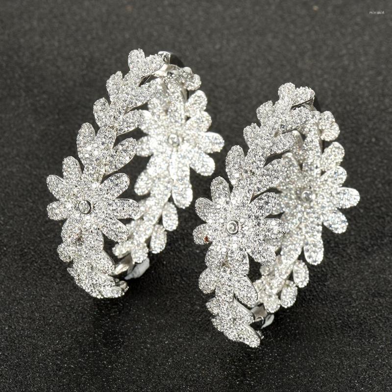 

Hoop Earrings HIBRIDE Luxury Micro CZ Pave Big Heavy Earring For Women Wedding Accessories Creoles D Oreilles Femme E-957