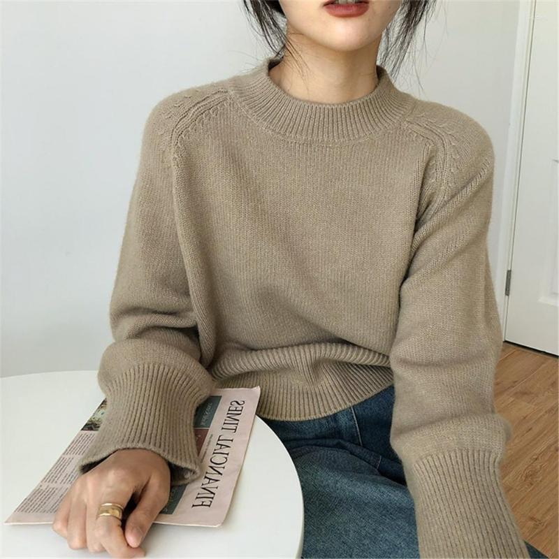 

Women's Sweaters Korean Fashion Casual Vintage Sweater Pullover For Women Autumn And Winter Loose 2023 Long Sleeve Solid, Green