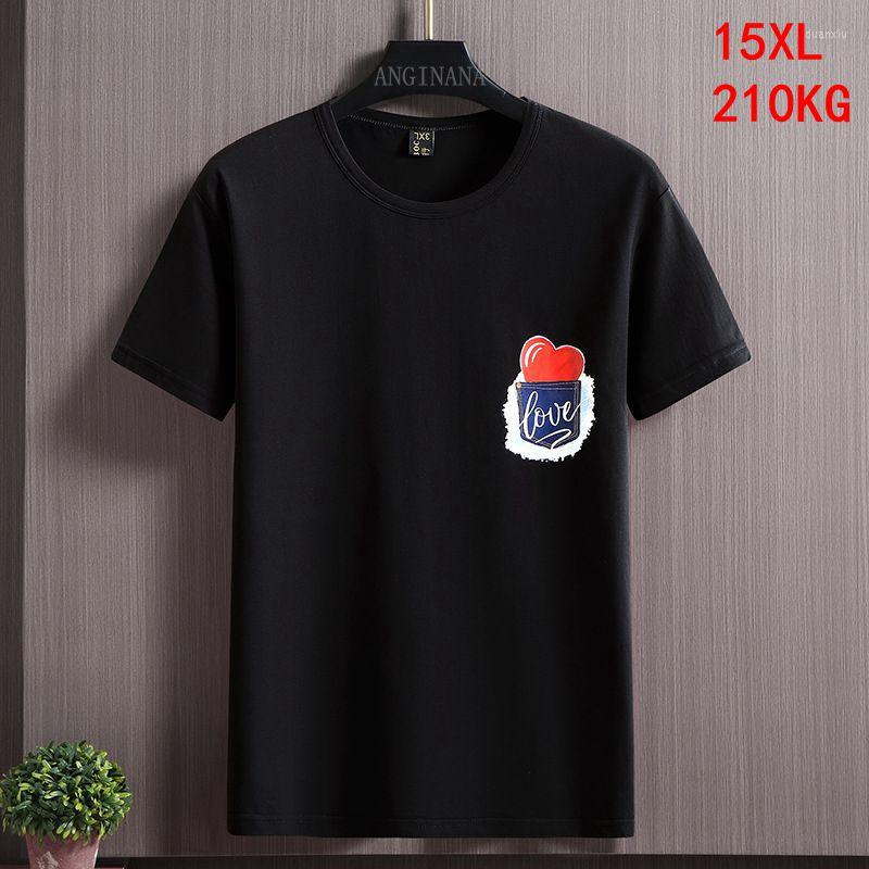 

Men's T Shirts Men's Big T-shirt Print Plus Size 15xl 210kg Summer Round Neck Short Sleeve Loose Black And White Large Hip Hop Sports, Picture color