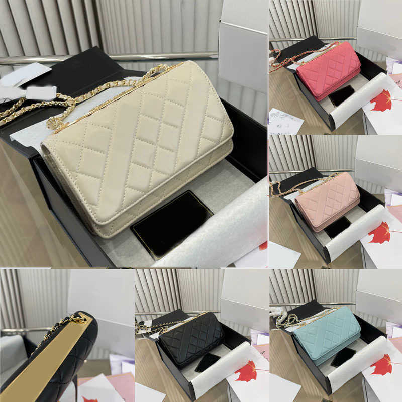 

cc vintage Diamond designer bag WOC women designers crossbody bags women Pancake shoulder bags Wallets Womens Leather Luxury Handbag Female Black Purse 230201, Blue