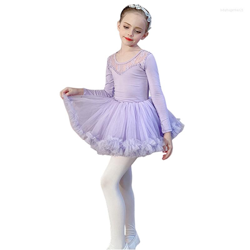 

Stage Wear Children Girls Ballet Dancing Top And Skirt Suit For Kids Cotton Spandex Dance Gymnastics Leotards Bodysuit, Suit 3