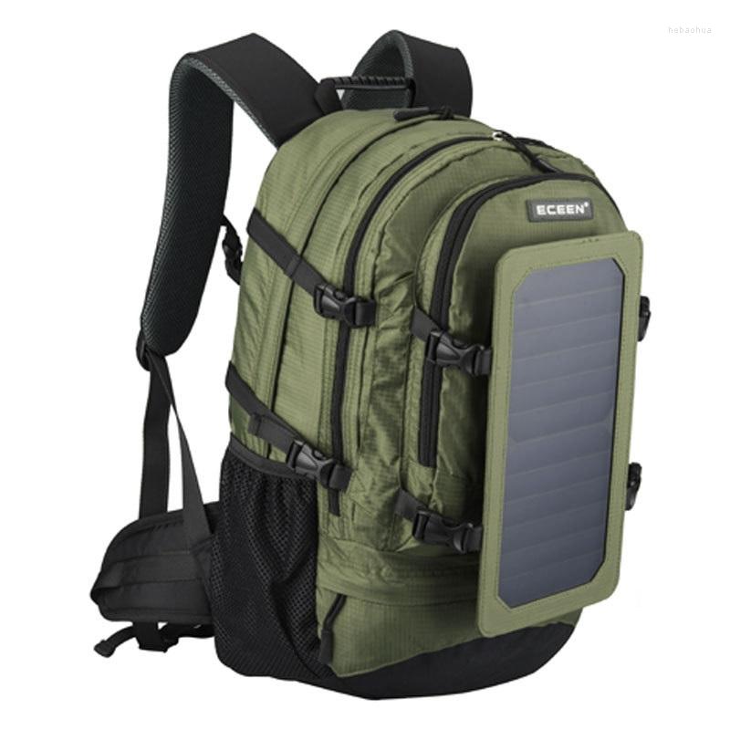 

Backpack Travel Hiking 6.5w 6v Solar Powered Panel Multipockets Laptop Bag Unisex Shoulder Bags Business Sport Rucksack, Green