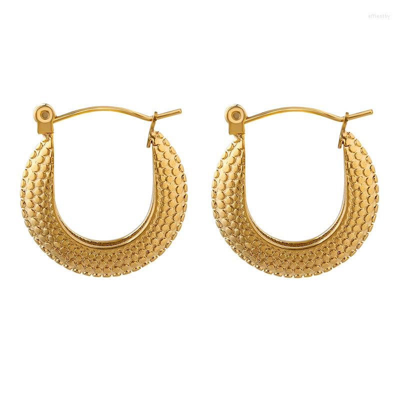 

Stud Earrings 316 Stainless Steel Metal Geometric Hoop Chunky Fashion Charm Statement Gold Color Temperament Jewelry Party