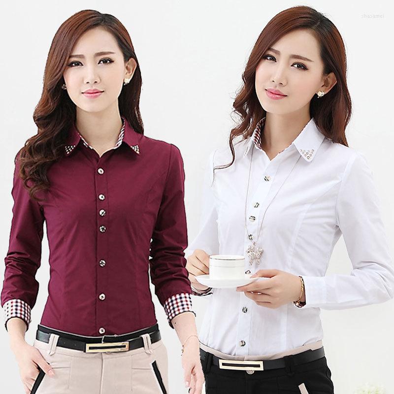 

Women' Blouses Ladies Office Shirt Women Large Size 5XL 6XL Plaid Work Wear Diamond Long Sleeve Formal Casual Top Blusas Feminina, Gray