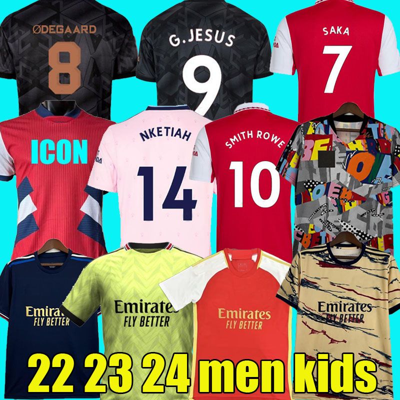 

SMITH ROWE G.JESUS SAKA soccer jerseys SALIBA 22 23 24 Fans Player version ODEGAARD MARTINELLI JORGINHO NKETIAH 2022 2023 2024 football kits shirt Men Kids set uniform, Home kids