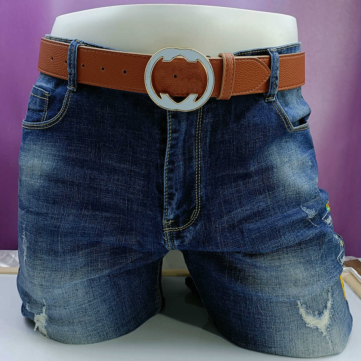 

Classic Double-sided Lychee Grain Men Belt Fashion Retro Four-color Film Buckle Women Casual Belts Top Designer Belt Width 3.8cm Size 100-125cm, Figure