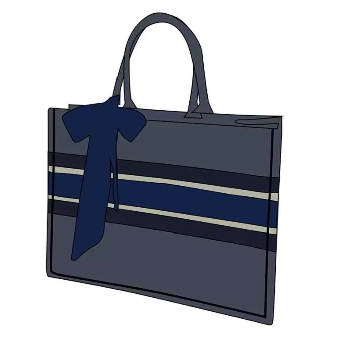 

Classic Designer embroidered shopping bag Luxury brand 3A quality 41.5 cm blue-black canvas large capacity master women's backpack with scar