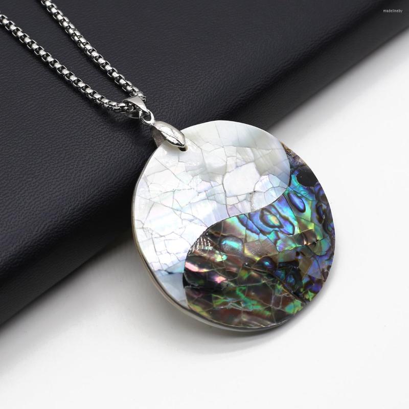

Chains Natural Abalone Shells Necklace Pendant Round Shape Mother Of Pearl Exquisite Charms For Jewelry Making Diy Fashion Accessories