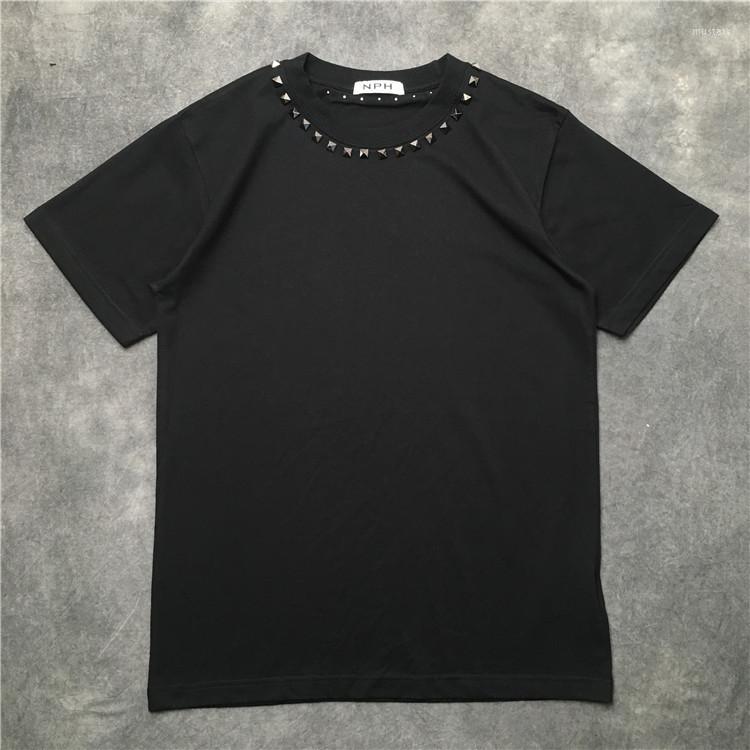 

Men' T Shirts 2023 Parkour Novelty Brand Men Metal Rivet Collar T-Shirt Hip Hop Skateboard Street Cotton T-Shirts Tee Top Kenye
