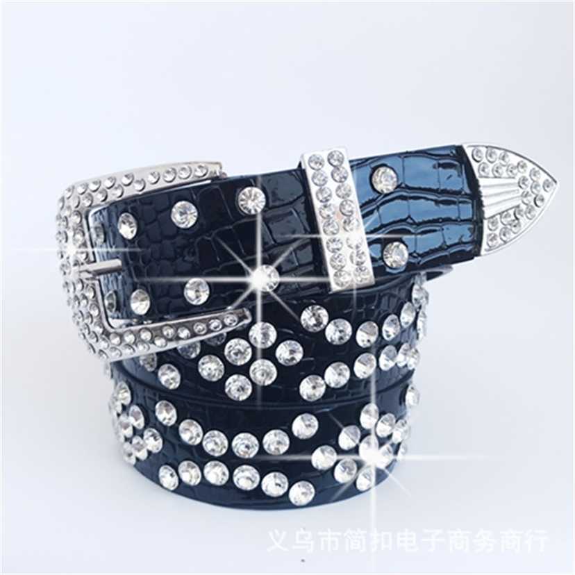 

Designer belts 2023 Diamond female diamond belt women's simple and versatile decoration fashion jeans white wide factory outlet