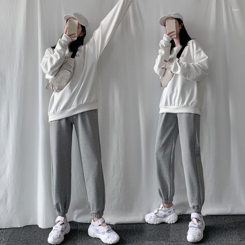 

Women' Pants 2023 Autumn Women High Waist Casual Loose Harem Long Trousers Femme Slim White/Black/Gray Streetwear