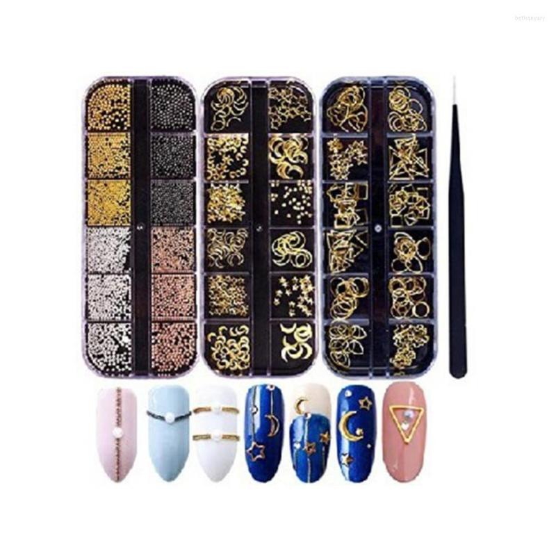 

Nail Art Decorations 3 Boxes Fashion Gel Rhinestones DIY Charming Manicure Decoration Gift