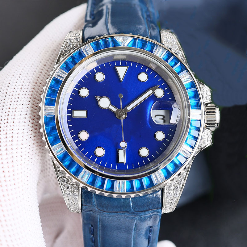 

Watch Mens Watch diamond watch Automatic mechanical movement Watches Stainless Steel Fashion Business Wristwatches For Men Wristwatch Montre de luxe Color bezel, Color 4
