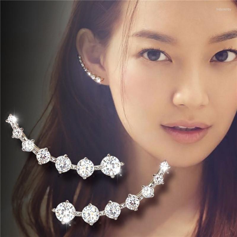 

Backs Earrings Long Dipper Ear Hook Clip For Women Four-Prong Setting Fashion Ladies Jewelry