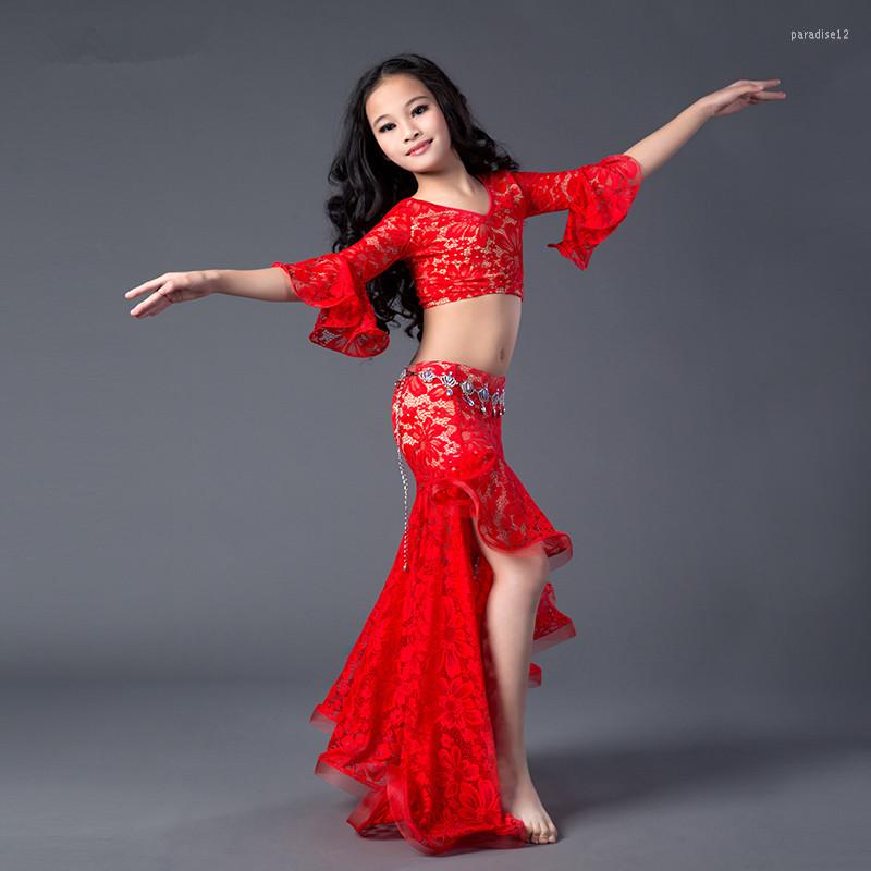 

Stage Wear Children Child Girl Bellydance Oriental Belly Haie Swinging Baladi Eastern Dance Dancing Costume Bra Belt Skirt Dress Set, 2 pieces top skirt