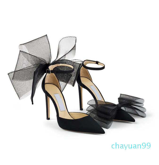 

Luxury Designer High Heels Sandals women heel Averly Pumps Aveline Sandal with Asymmetric Grosgrain Mesh Fascinator Bows Shoes Beatiful, Item #7