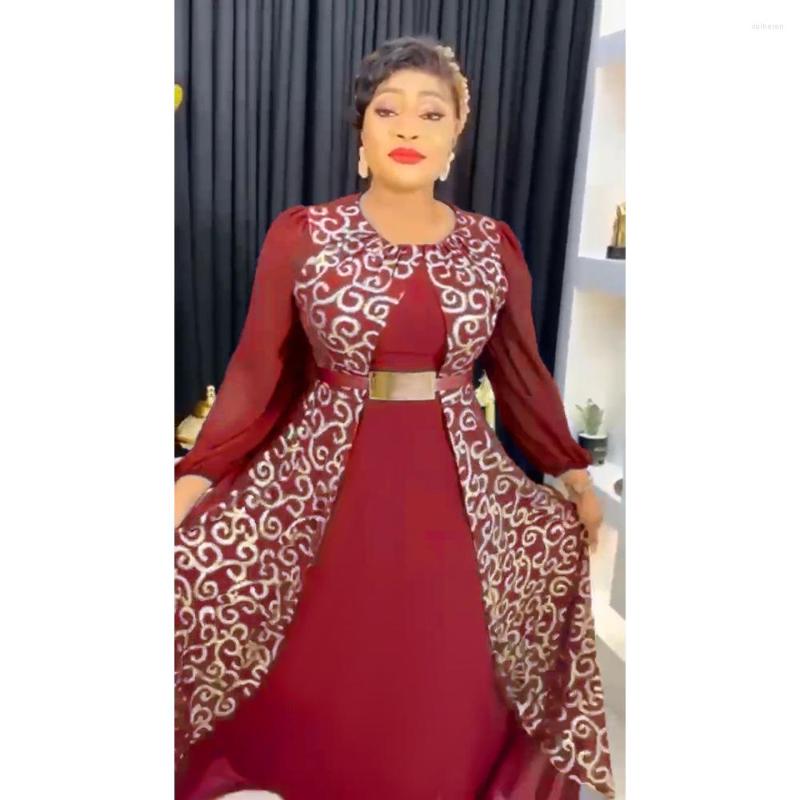 

Ethnic Clothing 2023 African Maxi Dresses For Women Autumn Dashiki Patchwork Pleated Clothes Big Size Africa Christmas Robe