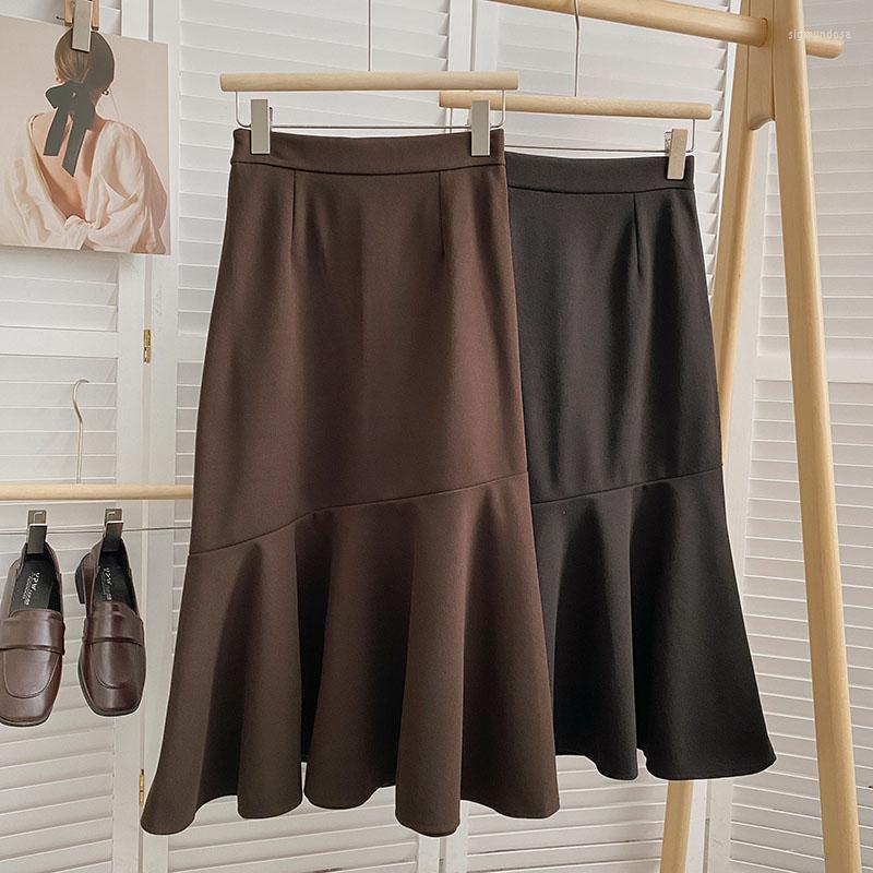 

Skirts Korean Pleated Trendy Women Casual Folds Autumn Winter Black Fashion Clothes Streetwear All Match Y2k High Waist Female Skirt