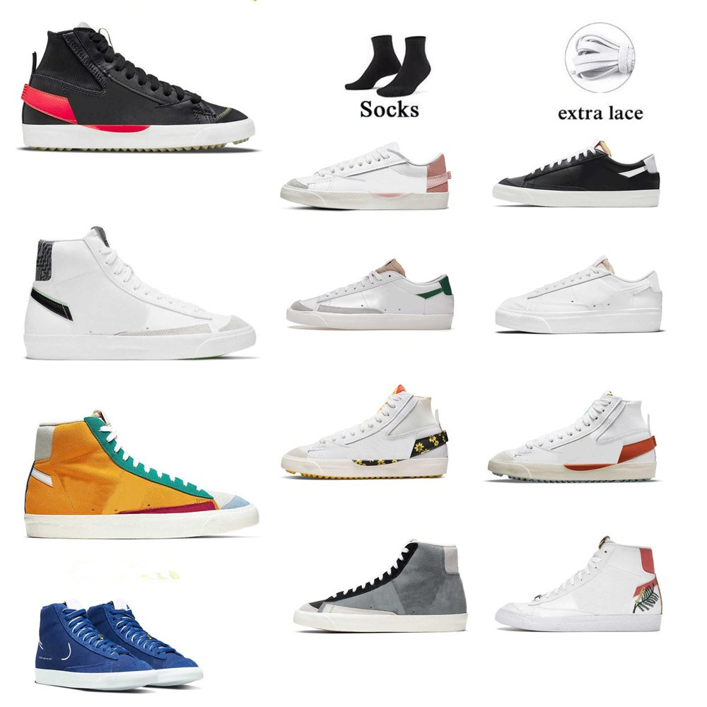 

2023 OG Running Shoes new Mid 77 Vintage Blazers designer Sneakers Blazers Casual Shoes Jumbo high Low Men Women Black White Red Indigo Pine Green Plateforme Sneakers, As shown in the figure