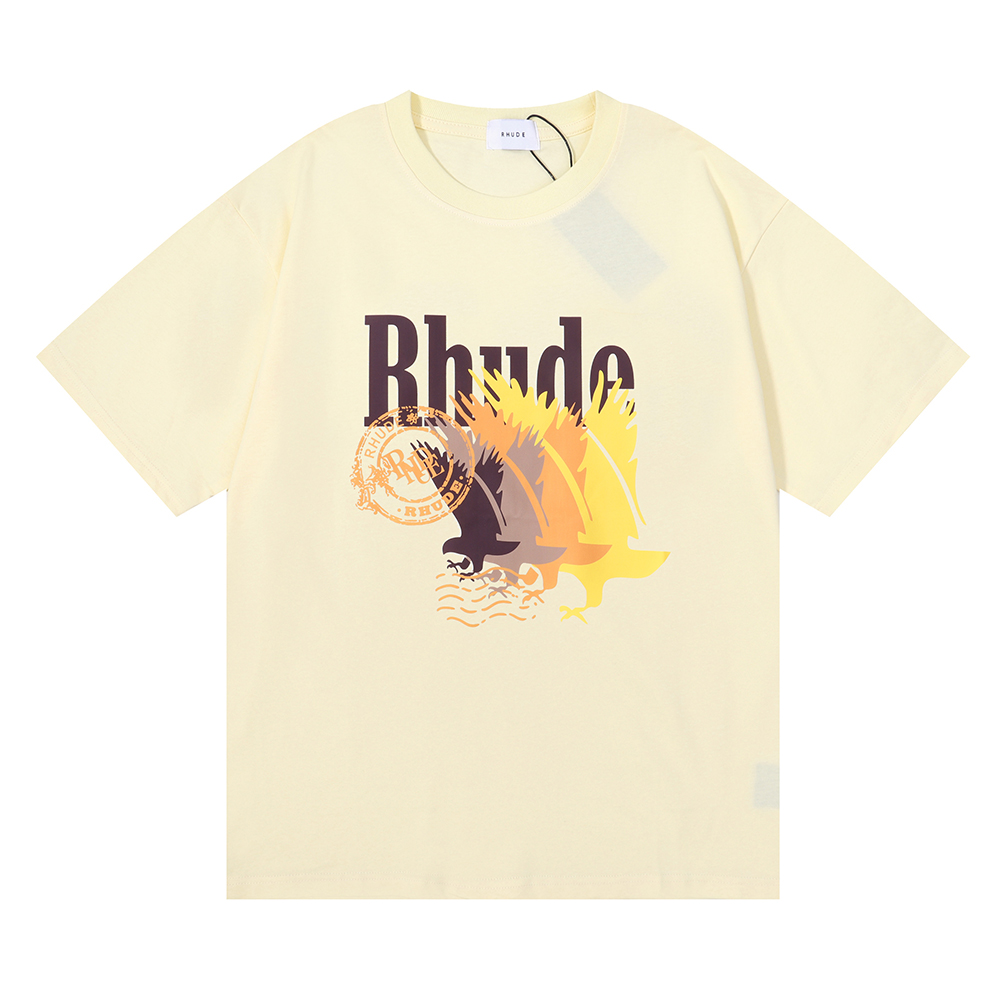 

T Casual Rhude Summer Mens Shirt Designer Priting Fashion Simple Ppure Cotton Men T Shirts -XXL W80K, Rhude-11
