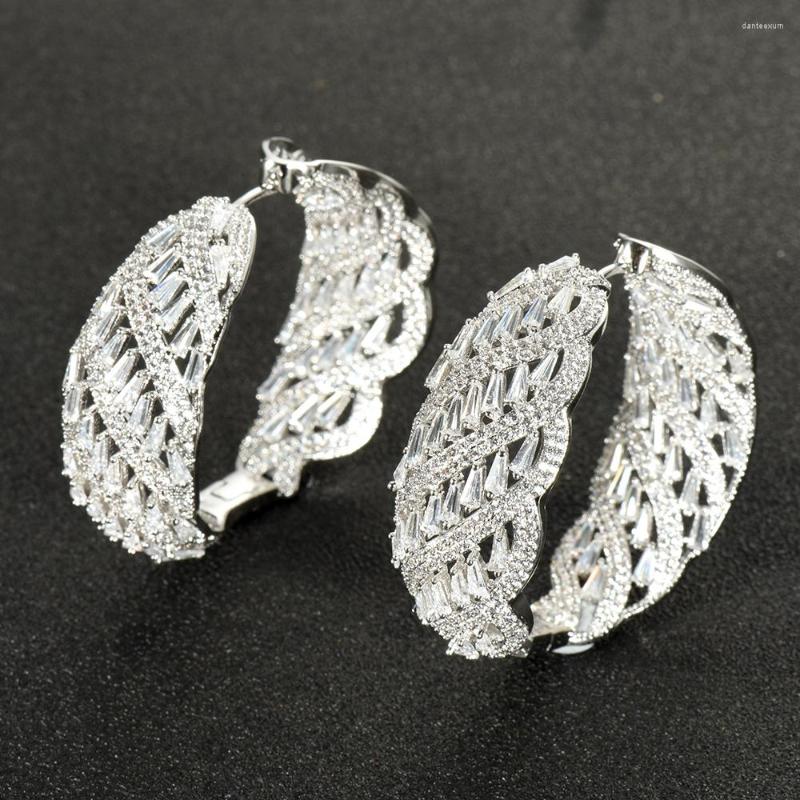 

Hoop Earrings HIBRIDE Charm Design Cubic Zircon Women Bridal Earring For Jewelry Brincos Para As Mulheres Wholesale E-960
