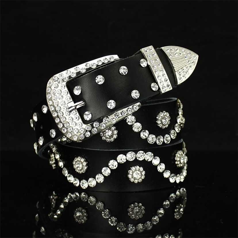 

Designer belts KRAH 2023 Red women's wide leather diamond decorative belt fashion versatile jeans with Diamond Black JCBH factory outlet