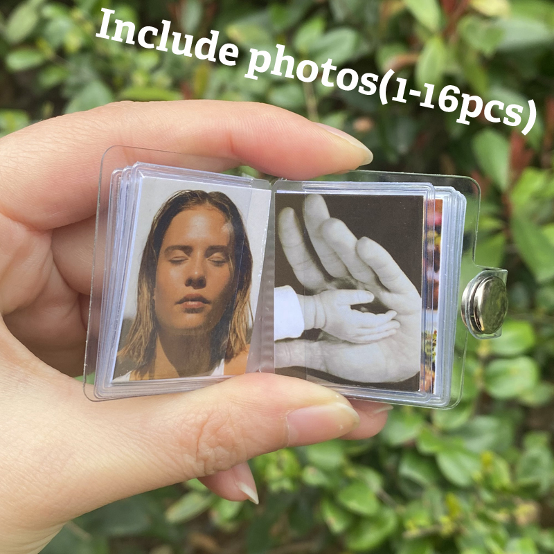 

Keychains Lanyards Personalised Mini Book Po Album 16pcs Keychain Holder card ckets Sticker Name ID Card Gifts for Friends 230313