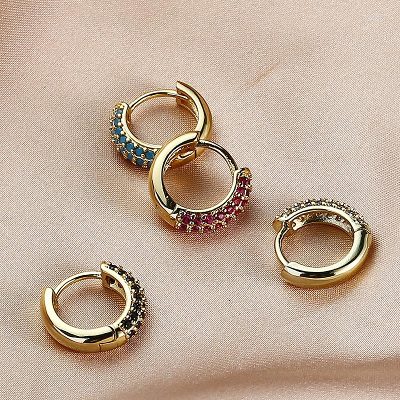 

Hoop Earrings 2023 Arrivals Fashion Micro Pave Color Zircon Hollow For Women Light Luxury Elegant Personality Jewelry