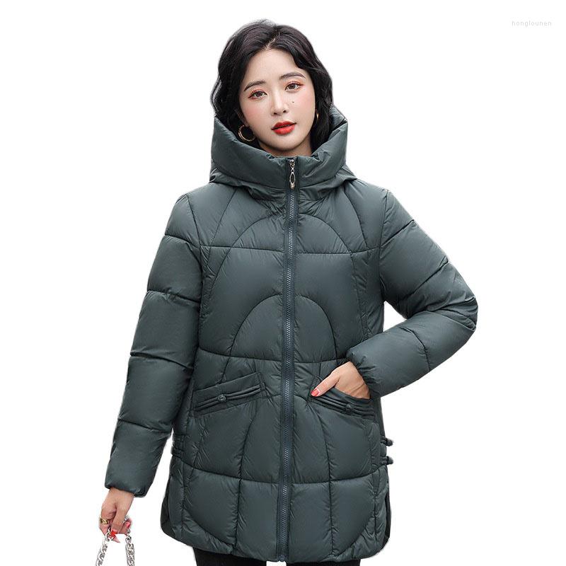 

Women's Trench Coats Winter Jacket Women Parkas 2023 Long Sleeve Down Cotton Jackets Female Warm Loose Padded Parka WomenOutwear Overcoat, Brown