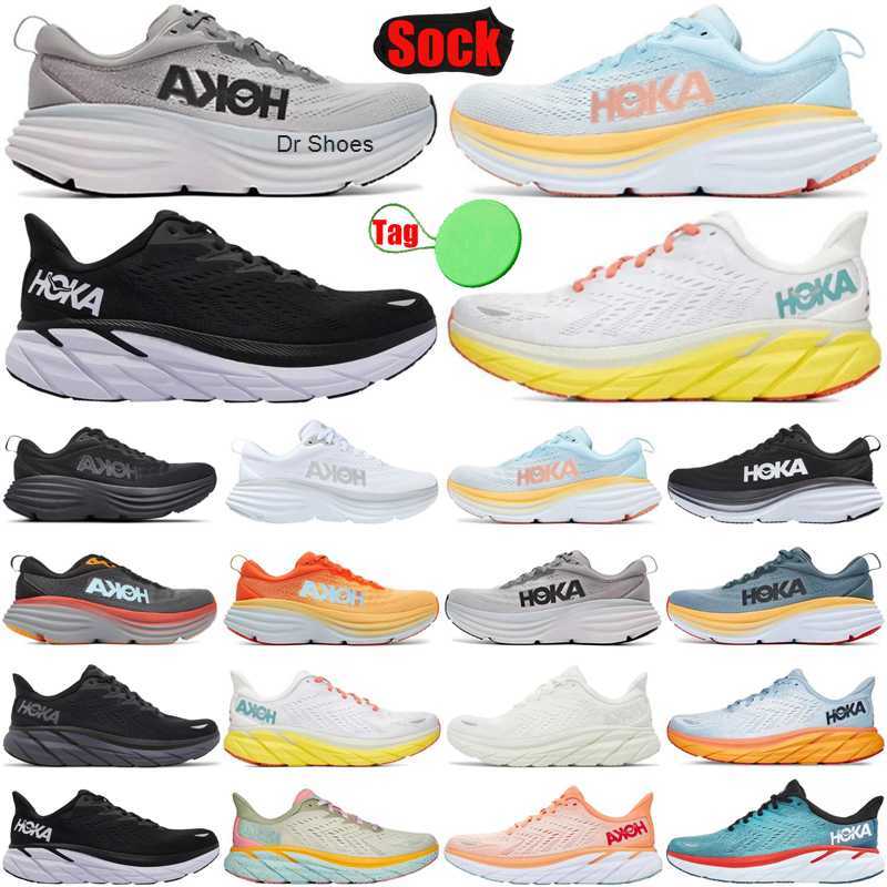 

hoka hokas one bondi clifton 8 shoes running for mens womens shoe Black trainers sneakers discount, #1 black