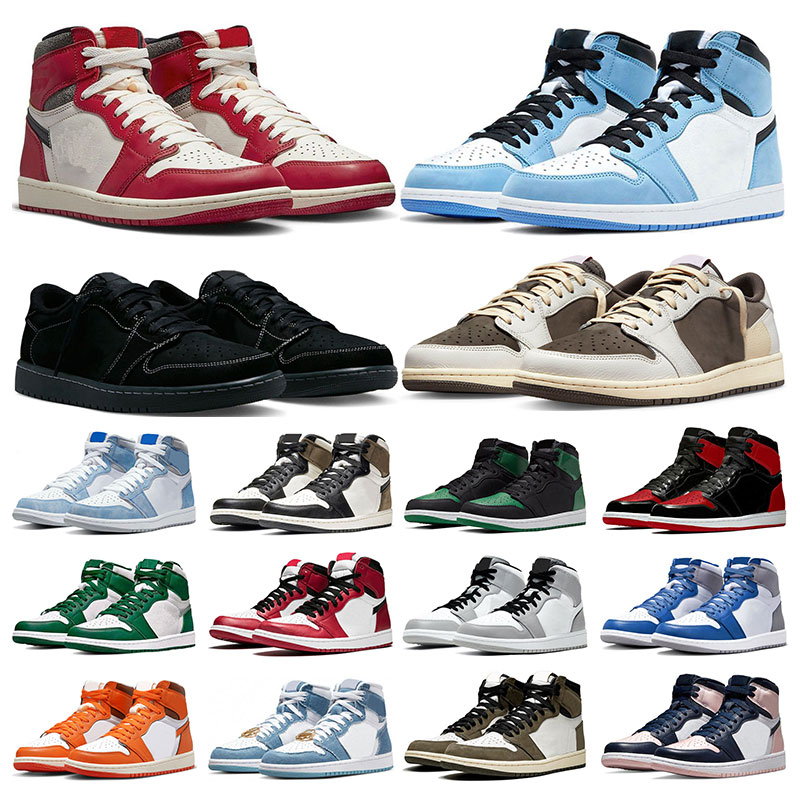 

OG 1s men basketball shoes jumpman 1 Lost and Found Reverse Mocha University Blue Hyper Royal Bred Patent Chicago Light Smoke Grey sports trainers women sneakers, 35