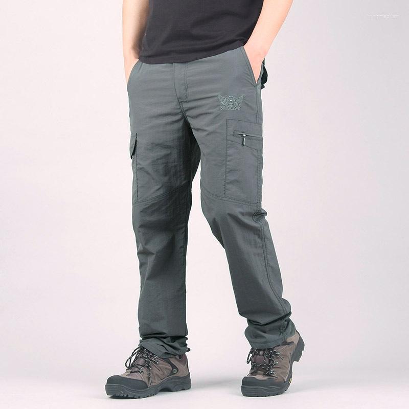 

Men's Pants Summer Tactical Quick Dry Cargo Men Casual Stretch Lightweight Breathable Trousers Multi Pocket Military Army Work, Navy