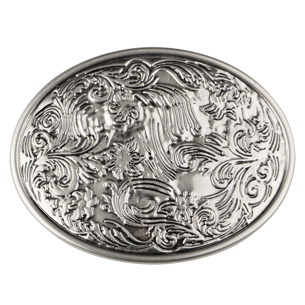 

Silver Flower Pattern Western Cowboy Belt Buckles For Fashion Men Belts Accessories