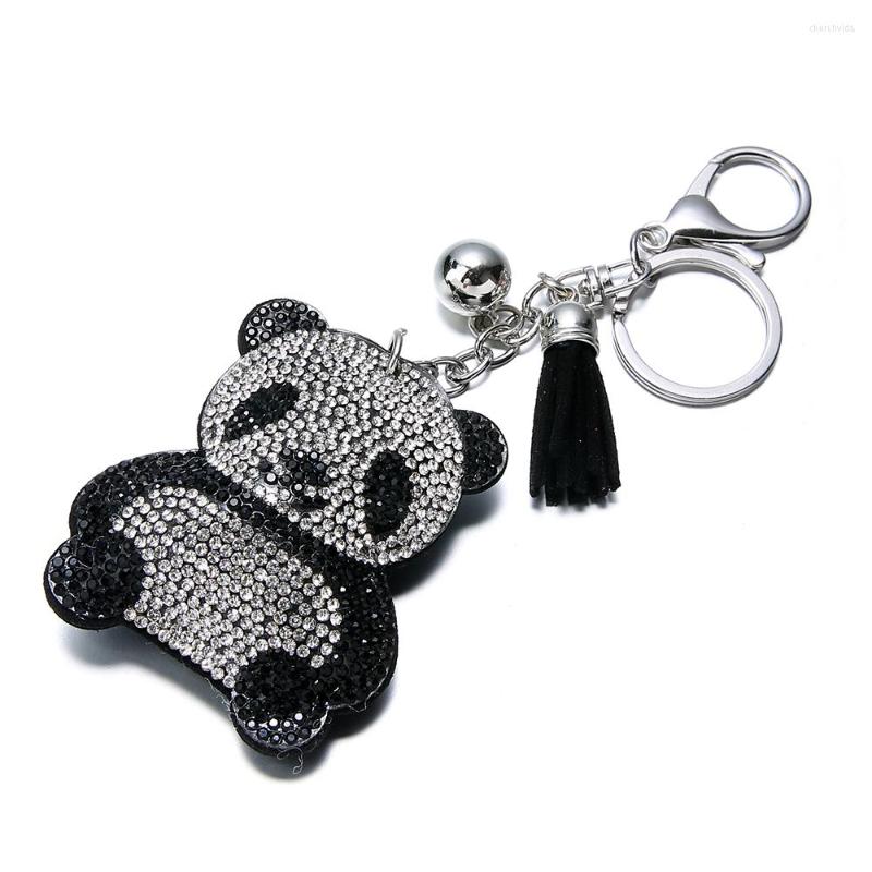 

Keychains Vivid Aircraft Panda Crystal Keyrings Purse Bag Pendant Key Chains Holder Rings For Car