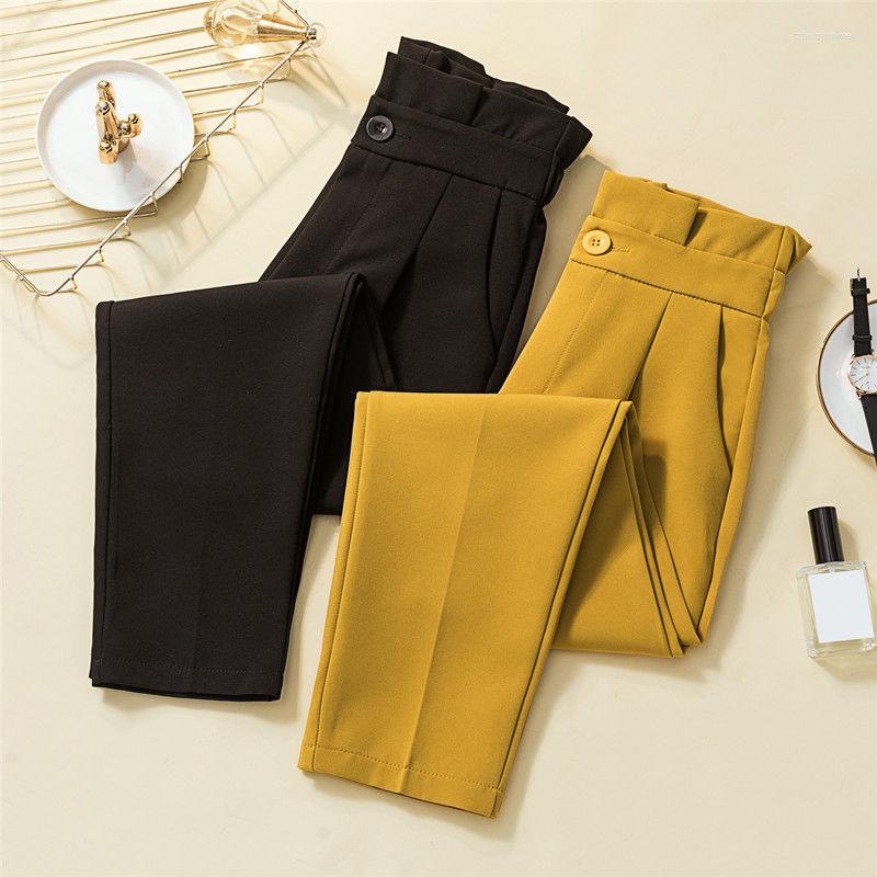 

Women's Pants 2023 Women Suit Spring Autumn Elastic Waist All-match Casual Trousers Female Elegant Loose Office Ladies Pencil, Yellow