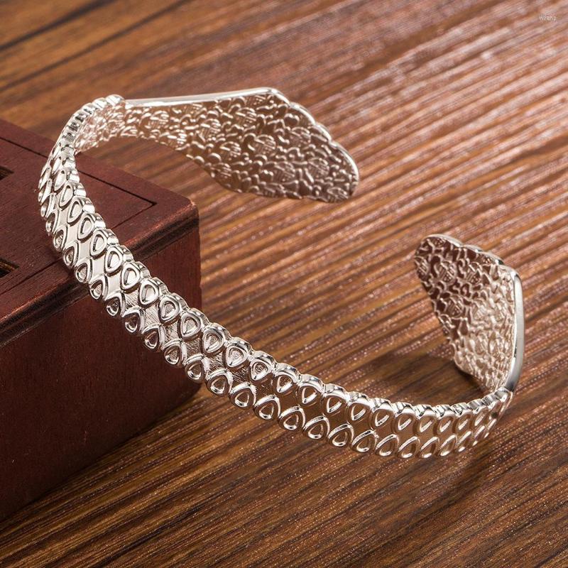 

Cluster Rings Fashion 925 Sterling Silver Fishtail Cuff Bangles Bracelet For Women Adjustable Luxury Designer Jewelry Gifts Christmas