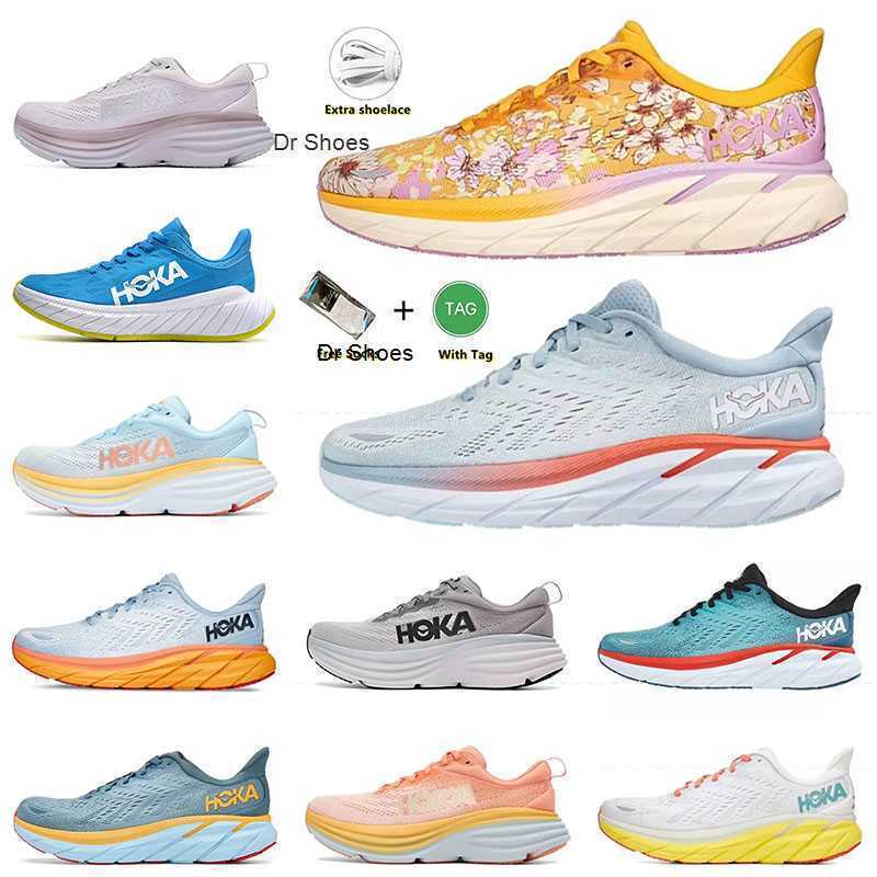 

New Quality 2023 Hoka Bondi 8 Running Shoes Clifton Men Women Platform Sneakers Black White Accepted lifestyle Carbon x2 Tennis Trainers Eur, C17