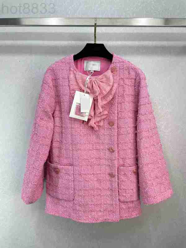 

Women' Jackets Designer Milan Runway 2023 New Spring o Neck Long Sleeve Brand Same Style Coats Outerwear 702A, Contrast color