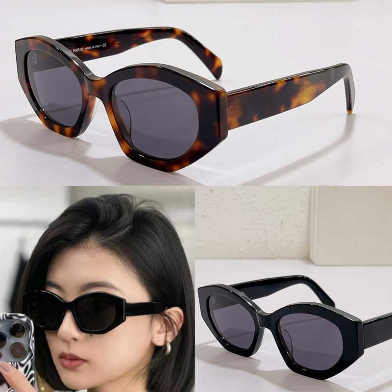 

Acetate Sunglasses Havana classic TRIOMPHE 08 Designer geometric frame 4S238 female Fashion vintage tortoiseshell color suitable for shopping party sunglasses