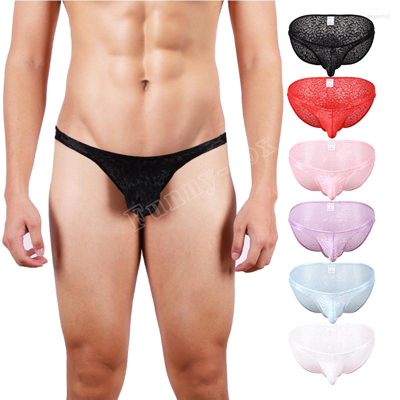 

Underpants Summer Men's Briefs Lace Sexy Homosexual Comfortable Breathable Quick Dry Nylon Trend 6 Colors Available Low Waist Underwear, Ony00025-sj-red