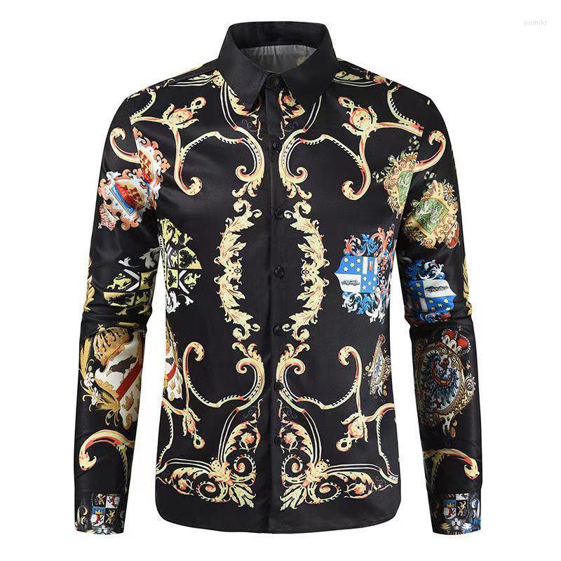 

Men's Casual Shirts Z1162 Fashion Men's 2023 Runway Luxury European Design Party Style Clothing, Picture shown